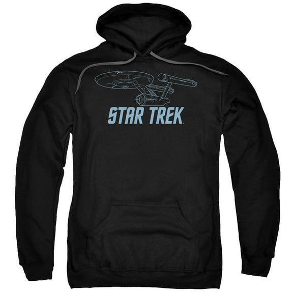 Star Trek Enterprise Outline Adult Pullover Hoodie Sweatshirt Black
