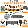 thumbnail image 5 of Halloween Decorations Set Halloween Party Decor Supplies - Round Tablecloth, Table Runner, Fireplace Mantel Scarf, Lamp Shade Cover, Banner, 3D Bat, 5 of 7