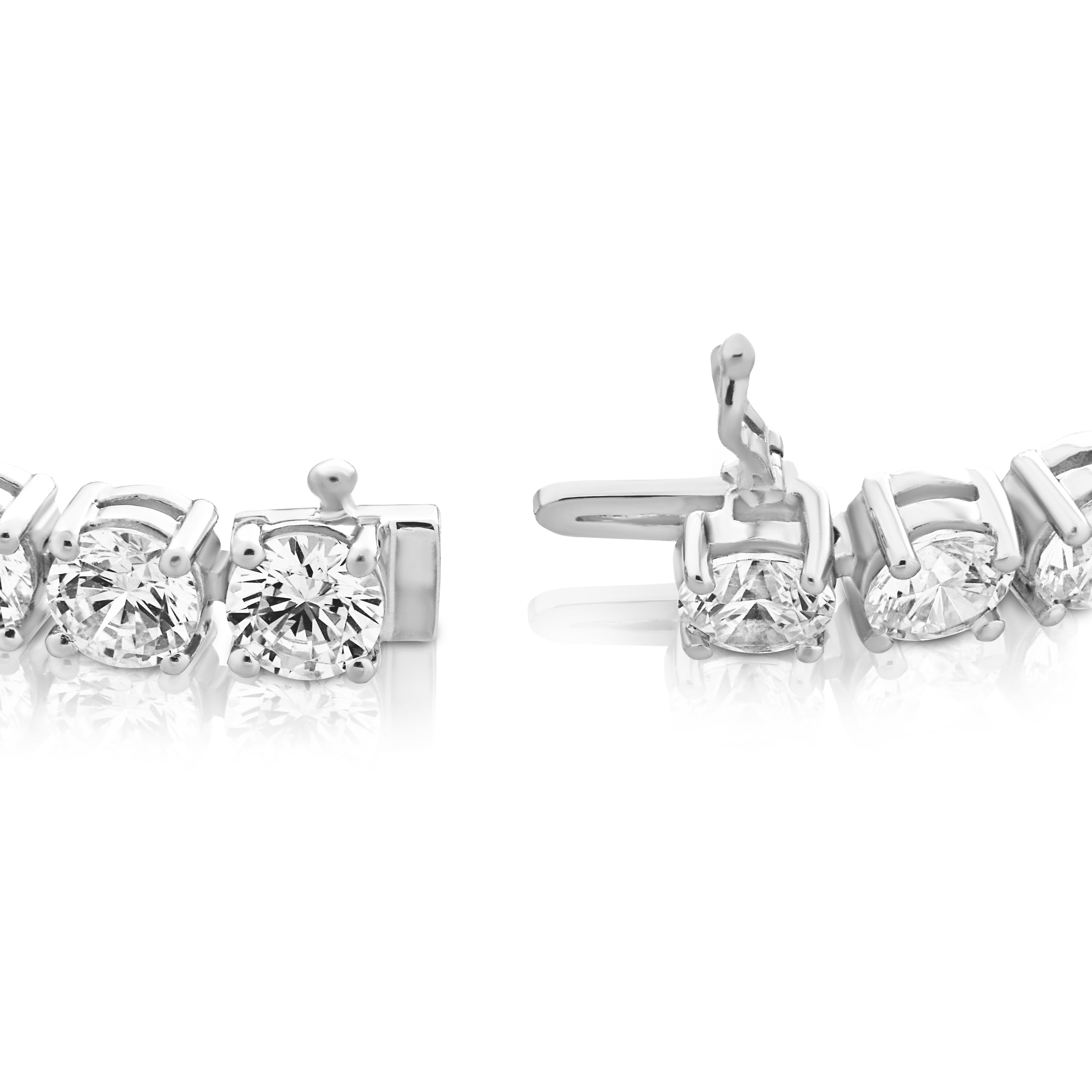 .925 Sterling Silver Simulated Classic Diamond Tennis Bracelet, 7.25"