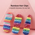 thumbnail image 4 of 5-Piece Multi-Color Hair Care Set: ABS/Nylon/Silicone/Metal Hair Brush, Comb & 3 Clips - Anti-Static, Scalp Massage, Smooth Hair Styling Tools for Women, Home Use - Includes 21.2cm Brush, 17.5cm Comb, 4 of 6