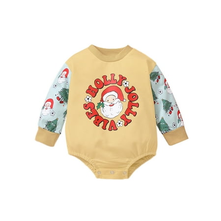 

Lumento Infant Loose Home Jumpsuit Casual Crew Neck Bodysuit Color Block Tree Print Romper A 100cm