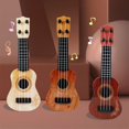 thumbnail image 4 of HSHDLDF Kids Ukulele, Guitar Toys for Toddler Children Kids Musical Instruments Plastic Ukulele Model Toy Instruments Educational Toy Music Learning Toys for Kids Ages 3- 5, Beige, 4 of 7