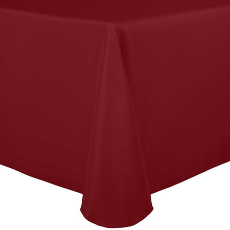 

Ultimate Textile (10 Pack) 60 x 144-Inch Oval Polyester Linen Tablecloth - for Home Dining Tables Holiday Red