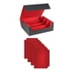 thumbnail image 1 of Caja para baraja de cartas coleccionables de cuero sintético resistente con cierre magnético negro rojo, 1 of 9