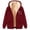 Wine, variant on Fartey Womens Winter Drawstring Hoodies Cute Print Full Zip Coat Soft Comfy Fleece Lined Warm Jacket Loose Fit Sherpa Long Sleeve Coats with Pockets