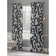 thumbnail image 5 of Grey Black Botanical Semi Sheer Curtains 84 Inch Length 2 Panels Set, Pastoral Spring Floral Summer Art Sheer Kitchen Curtain Privacy Voile Window Curtain for Living Room Bedroom Rod Pocket Drapes, 5 of 7