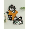 thumbnail image 2 of Coduop Infant Baby Boy Summer Camouflage Short Sleeve Hooded Tops and Shorts 2Pcs Outfit Set, 2 of 9
