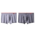 thumbnail image 2 of Qulqfy Mens Underwear Boxer Briefs 100% Cotton 2 Pack Stretch Boxer Briefs Plaid Breathable Soft Mens Underwear Boxers L, 2 of 5