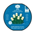 500Count Warm White LED Dome Christmas Lights with Green Wire, 100.8', Holiday Time