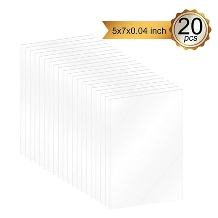 5"x7"x0.04" Acrylic Sheet-20 pcs Clear Cast Plexiglass 0.04¡± Thick Transparent Plastic Plexi Glass Board Protective Film to Ensure Scratch and Damage Free Sheets