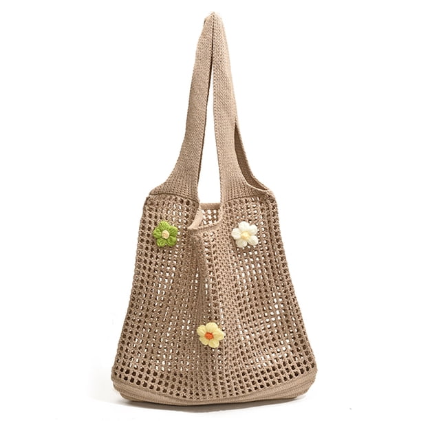 Bolso Hobo Tejido Hombro Ganchillo Mano para Mujer Al Aire Libre