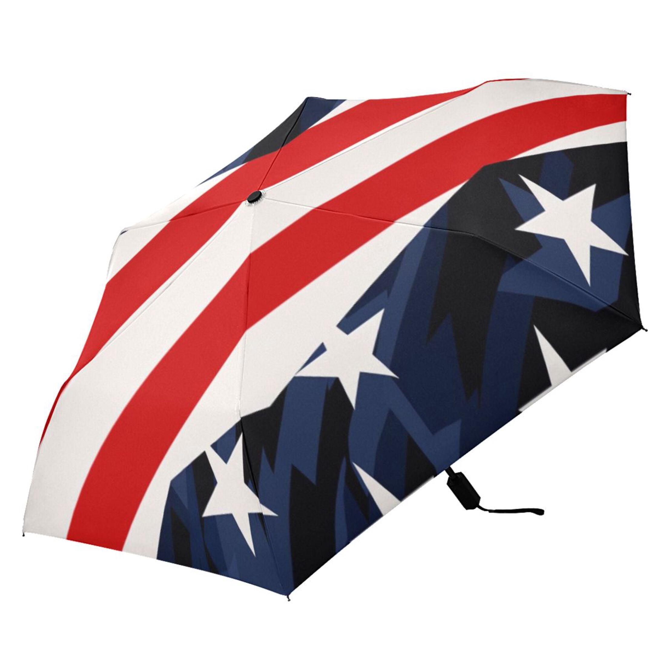 Usa Flag Stripes Stars Compact Sun Umbrella Windproof Travel Umbrellas for Rain Strong Portable UV Protection