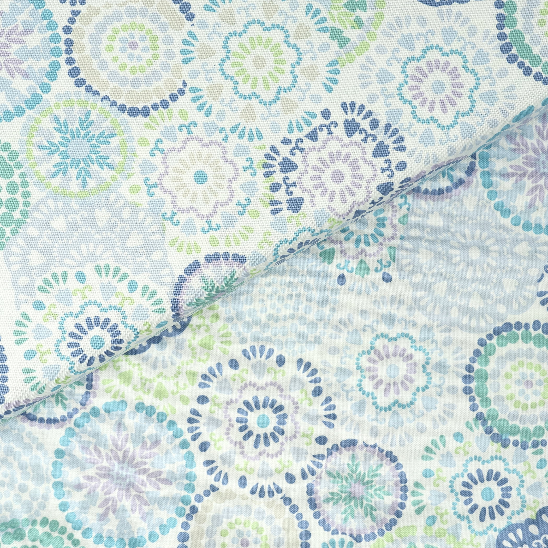 Waverly Inspirations Cotton 44" Small Wheels Glacier Color Sewing Fabric by the Yard