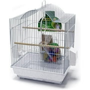 Penn-Plax Small Bird Starter Kit with Birdcage and Accessories – White