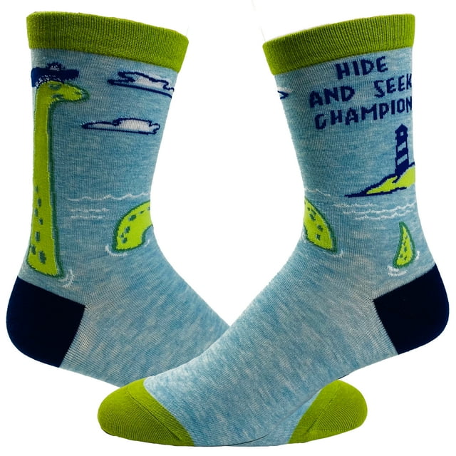 Chaussettes de Champion Cache-Cache pour Femmes, Drôles, Monstre du Loch Ness, Chaussures Graphiques Fantaisie