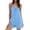 Blue, variant on Womens Sleeveless Cami Romper Adjustable Straps Short Jumpsuit Summer Lounge Bottoms with Pockets