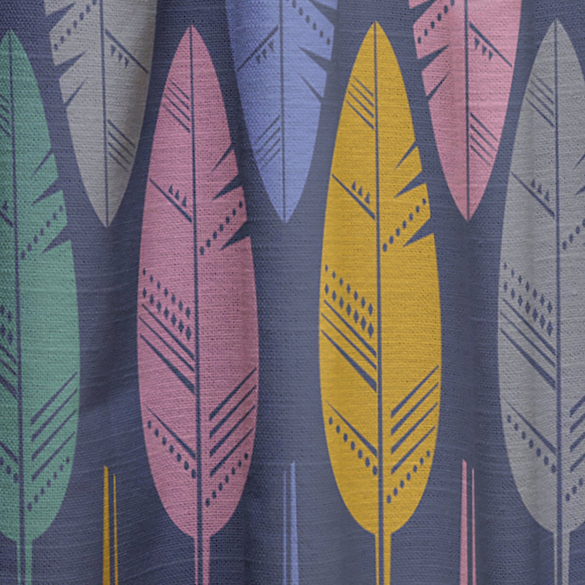 Designart 'Multicolored Feathers Pattern' Southwestern Curtain Panel