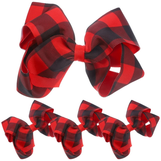 4 Uds. Lazos para el cabello a cuadros, pinzas para el cabello para mujer, accesorios bonitos para el cabello, pinzas para el cabello navideñas