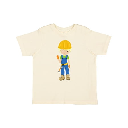 

Inktastic Construction Worker Blond Hair Cute Boy Hammer Gift Toddler Boy Girl T-Shirt