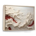 thumbnail image 2 of Designart "Papercut-Style Waves In White And Red" Coastal Waves Floater Framed Wall Decor, 2 of 5