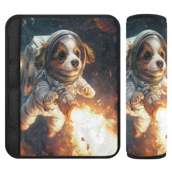 WOBOGO Dogs From Outer Space Seat Belt Cover 2 Piece Soft Comfort Driving Shoulder Pad Suitable for All Cars and Backpacks