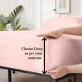 thumbnail image 4 of 4-Piece 500 Thread Count Egyptian Cotton Sheet Set, Queen Size - Breathable, Cooling, Fits 7-9 Inch Deep Pocket – Light Pink, 4 of 9