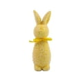 thumbnail image 2 of BGZLEU Flocked Bunny Figurine with Bowtie Flocking Rabbit Figures Tabletop Ornament Solid Color Resin Easter Bunny Statue Home Decor Indoor (Yellow, 23cm), 2 of 8