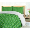 thumbnail image 5 of Ambesonne Geometric Duvet Cover Sets, Retro Greenery Rounds, 2-King, Green and Apple Green, 5 of 7