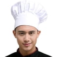 thumbnail image 4 of Gorro de Chef, Juego de 2 Paquetes, Gorro de Chef de Cocina elástico Ajustable para Adultos, Gorro de Chef de Cocina, Gorro de Seta Blanco, 4 of 5