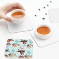 thumbnail image 7 of Pofeuu Cute Pug Dogs Print Leather Coasters Set of 6, Round Cups Mugs Mat Pad for Home Kitchen Heat Resistant Drink Coasters,Square, 7 of 7