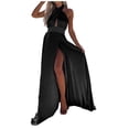 thumbnail image 2 of Gspmoly Robe pour Femme, Robe d'Été Aguichant Unie Sans Manches à Fente au Cou avec Ourlet, Longues Robes, Robes d'Été pour Femmes, Cadeaux de Vacances, 2 of 9