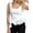 White, variant on Women'S Ruffle Bubble Hem Tank Top Backless Sleeveless Patchwork Peplum Top Babydoll Shirts Black L
