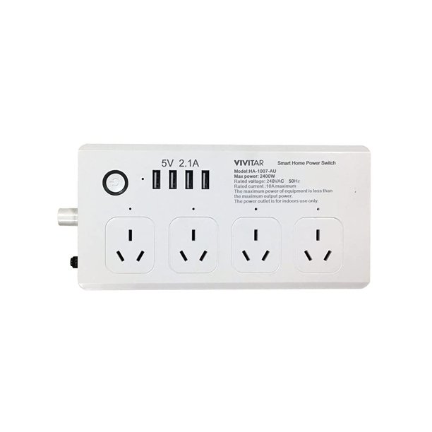 Smart Power Strip Vivitar, enchufe estándar, 4 enchufes USB