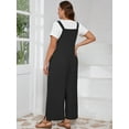 thumbnail image 7 of SHOWMALL Women’s Plus Jumpsuits Summer Boho Casual Wide Leg Overalls Black 3X Baggy Rompers with Pocket, 7 of 7
