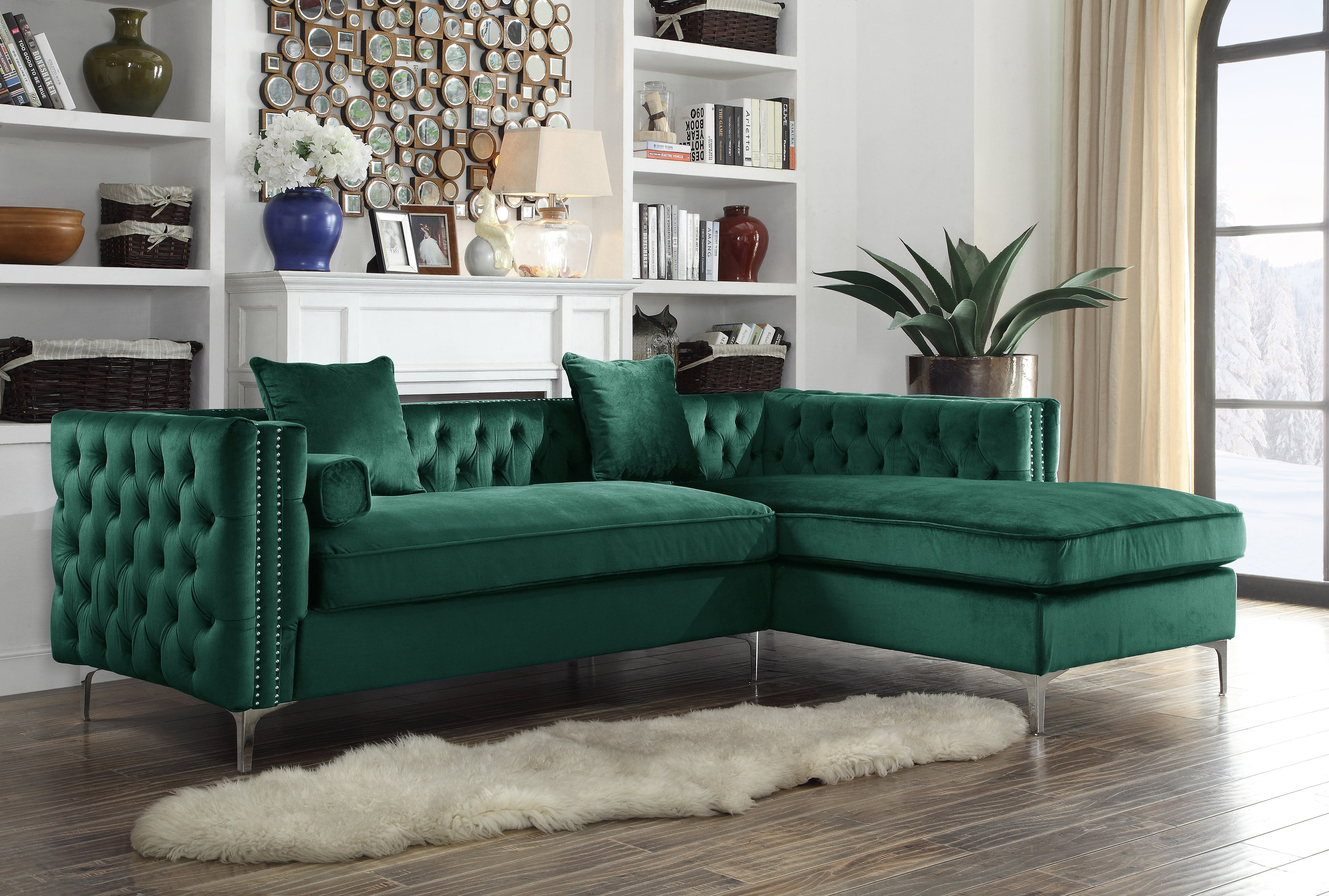 Green Tufted Sofa Set - Lanarra