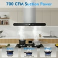thumbnail image 5 of Joeaonz 30" Ventless Island Range Hood, Stainless Steel, 700 CFM, LED Light, Gesture/Touch/Remote Control, 5 of 10