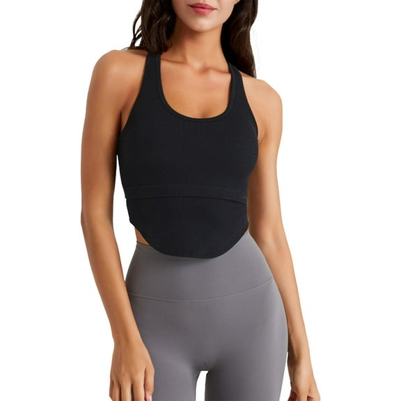 Tank Tops for Women Camisole Sports Running Fitness Solid Racerback Summer Casual Basic Slim Fit Top Shirt Clothes