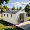 thumbnail image 6 of Patiowell Outdoor Storage Shed 10x16FT, Large Capacity Resin Plastic Tool Room with Skylight, Beige, for Yard/Workshop/Garden, 6 of 10