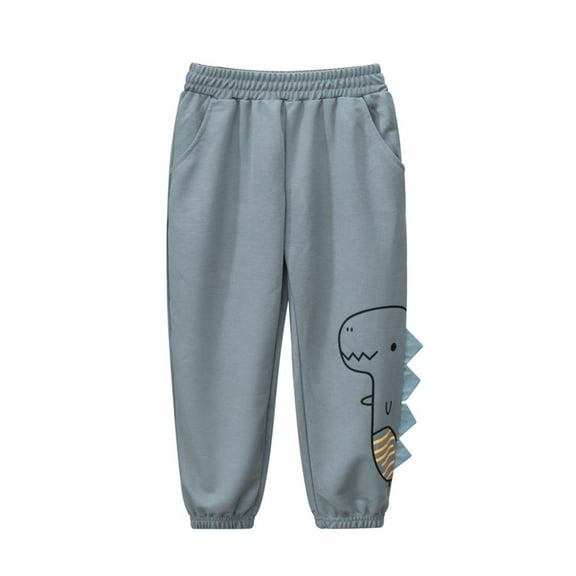 LYMAYTER Kids Boys Girls Summer Pants Baby Elastic Waist Casual Pants Toddler Cute Printed Casual Trousers for 1-10 T