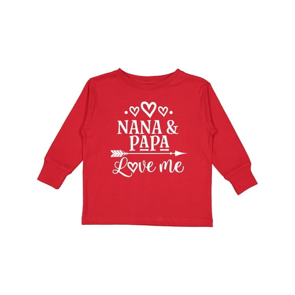 Inktastic Nana Papa Love Me Grandkids Boys or Girls Long Sleeve Toddler T-Shirt