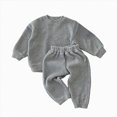 thumbnail image 4 of NOLDARES Newborn Baby Boy Clothes Set 2pcs Long Sleeve Top and Pants Suit Toddler Baby Fall Winter Clothes Size:4-5 Y,Light Gray, 4 of 4