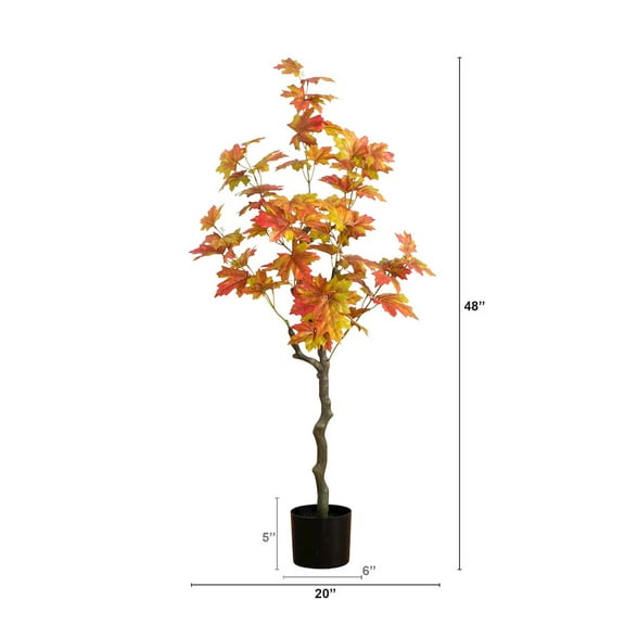 Nearly Natural 4ft. Autumn Maple Artificial Fall Tree