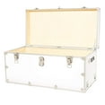 thumbnail image 2 of Rhino Trunk & Case XXL Leather Embossed Vinyl Trunk, College, Home & Office Storage 36"x18"x18" (White), 2 of 5