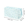 thumbnail image 2 of Unique Bargains 1 Pc Women Floral Pillow Shape Makeup Bag for Travel Vacation Blue Polyester, 2 of 4