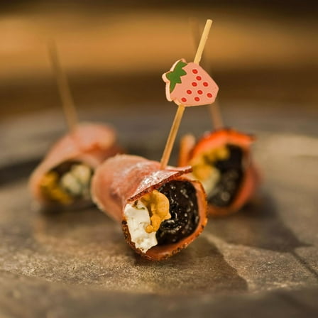 Minkissy Appetizer Toothpicks Fruit Picks Assorted Color 100pcs