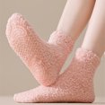 thumbnail image 5 of Trgacdwlo 3 Pairs Solid Pastel Color Fuzzy Non Slip Crew Slipper Socks for Women, Ultra Soft Warm Indoor House Sleep Floor Slipper Socks for Daily Home Use, 5 of 8
