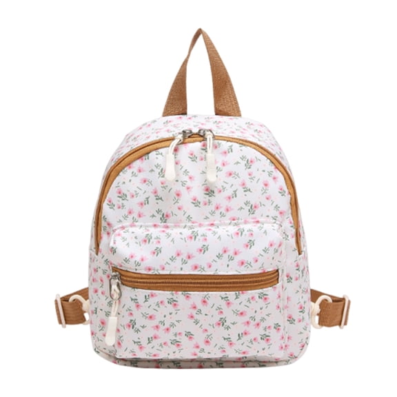 AOMRCOL Mini Floral Backpack for Women Small Backpack Purse Shoulder Bag for School Travel Lightweight Multi-Pocket for Shopping Daily Use Fashion Accessory Gift(Brown)