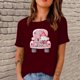 thumbnail image 1 of Fiudx Ofertas de La Semana Mujer Casual Día de San Valentín Manga Corta Impresión Digital Cuello Redondo Suelta Camiseta Blusa Tops, 1 of 5