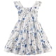 thumbnail image 2 of Vestido NUBEEHOHO azul con estampado floral con mangas escalonadas de 5 a 6 años, 2 of 6