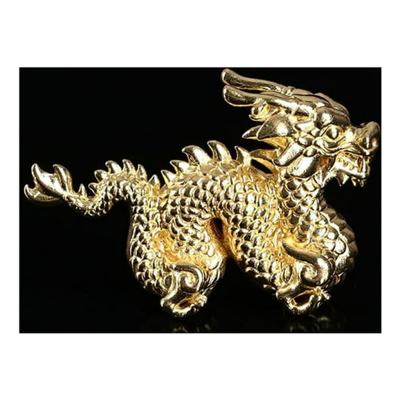 Vintage Solid Brass Dragon Figurine Small Ornament For Home Office Decor